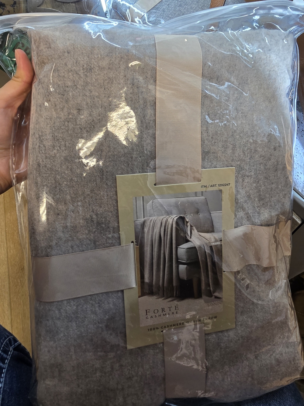 Forte Cashmere Soft Gray Cashmere Throw